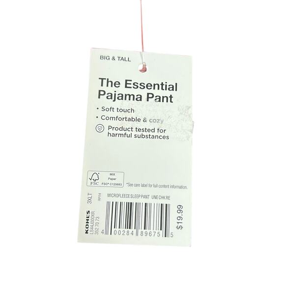 NWT Blue Red Men's Sonoma Essential Pants Pajamas lot of 2 3XL Tall pj's L33 - Picture 7 of 9